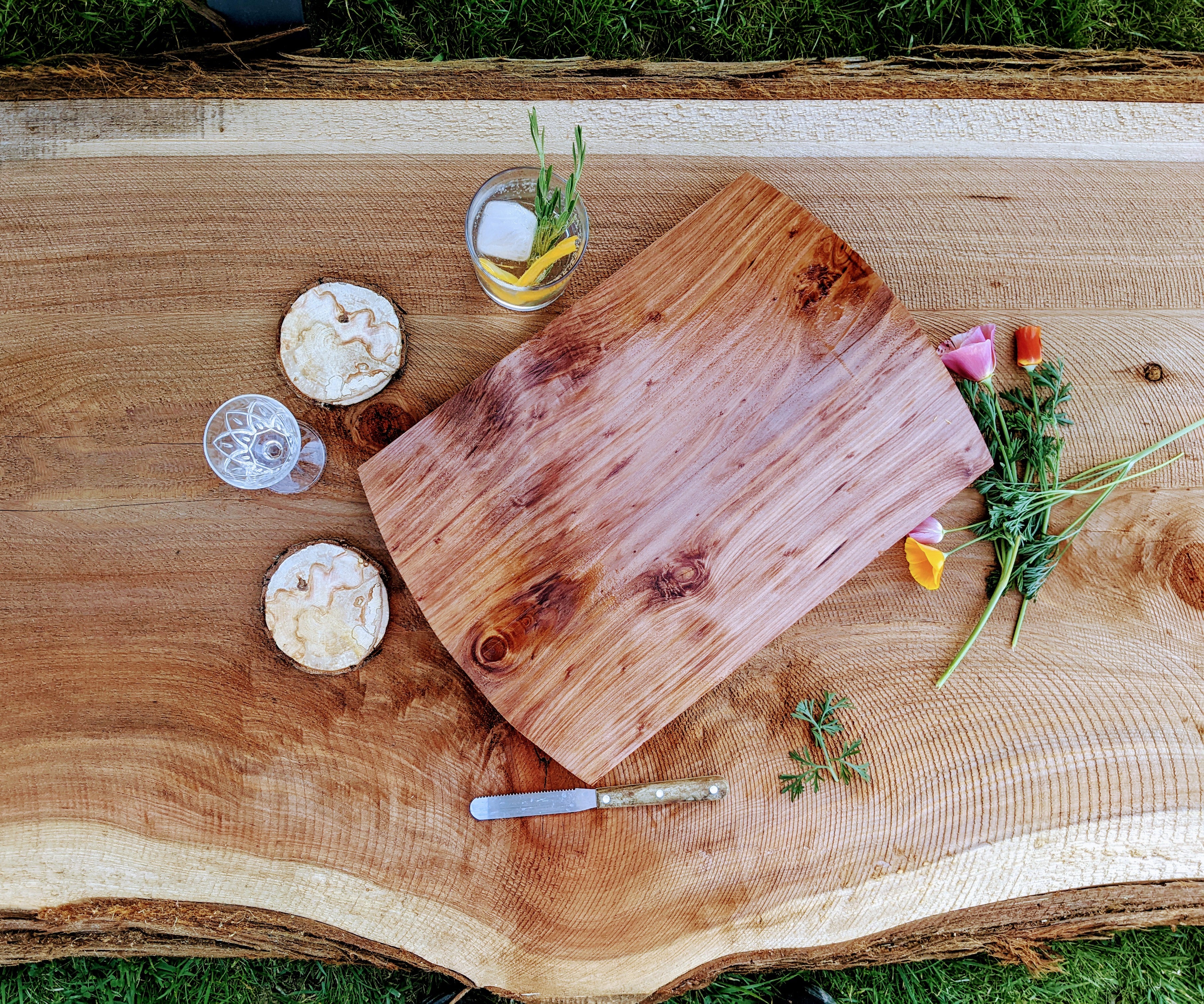 Trees Camper - Salvaged Wood Cutting Board - Little Bay Boards